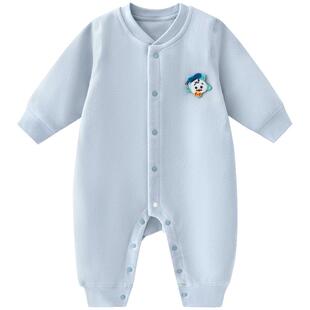 迪士尼婴儿连体衣男女宝宝A类磨毛中开哈衣米奇米妮春秋冬款爬服