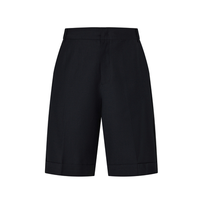 JNBY/江南布衣折扣秋冬短裤女通勤直筒宽松精纺低腰五分裤西装裤