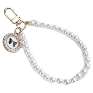 高级感珍珠手机壳链条挂环少女优先简约款式手环贴片相机挂件手工串珠时尚百搭挂绳钥匙扣好看珍珠挂链坠款