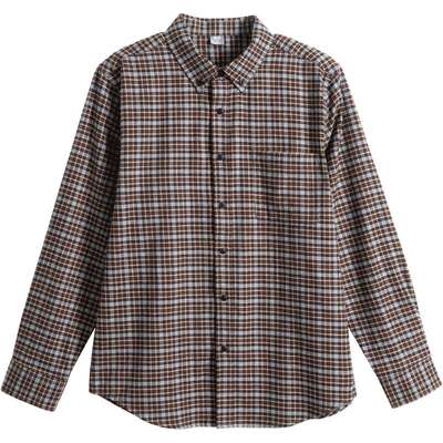 爸爸双面磨毛法兰绒衬衫男