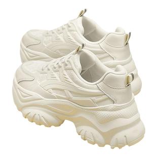 达芙妮厚底老爹鞋女2025新款秋冬加绒保暖棉鞋白色运动厚底雪地靴