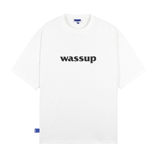 WASSUP旗舰店2025年新款基础logo简约T恤衫短袖白色男女百搭情侣