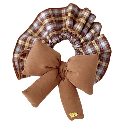 發家格纹立体蝴蝶结发圈发绳发饰