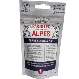 瑞士Pharmalp 植物萃取护桑嗓子疼喉咙痛冰清润喉糖软糖 袋装40粒