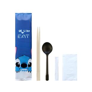 一次性筷子三四件套快餐厅商用竹筷饭店外卖打包餐具筷子勺子套装