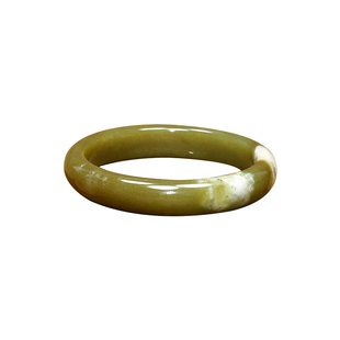 紫润轩新疆和田玉山流水糖黄玉手镯沁白皮57MM玉镯俏色高油润精品