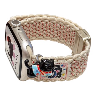 适用Amazfit华米跃我 Bip6猫挂饰尼龙磁吸手表带GTR4/GTS4/3mini2