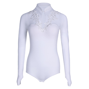 贝蒂拉丁舞新中式连体上衣2025新款练功服女长袖刺绣贴花舞衣BD73