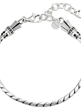 KREAM 925银复古做旧手链男嘻哈女欧美潮流简约百搭高级感