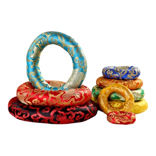 尼泊尔手工缝制佛音钵垫子颂钵垫铜罄垫皮棍敲棒佛音碗满月钵配件