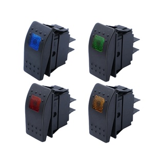 船形翘板开关带大灯防水12V24V改装汽车房车游艇开关按钮PK1-06N