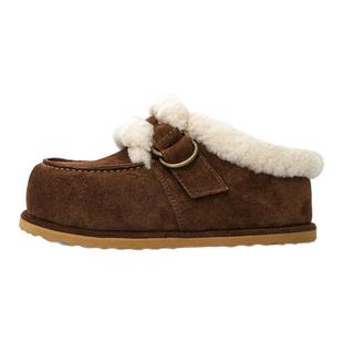 IN&IN【云绒】羊毛勃肯厚底雪地靴半拖保暖加绒冬季女拖鞋鞋子