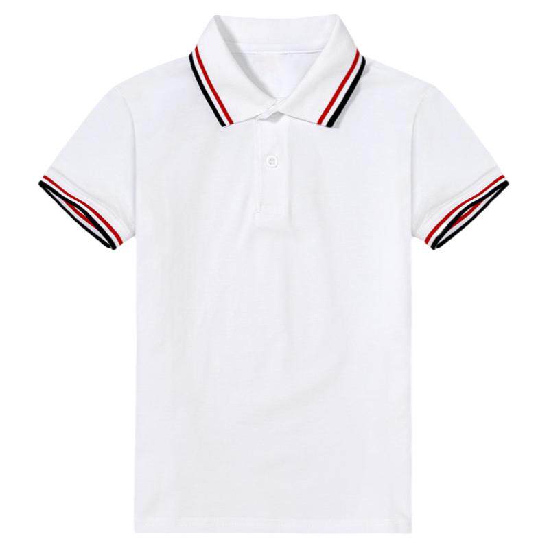 儿童白色polo衫套装夏季校服上衣