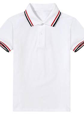 儿童白色polo衫套装夏季校服上衣