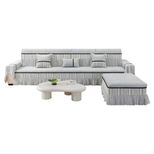 直排沙发垫四季通用2025新款皮沙发盖布坐垫布套罩子全包脚踏定制