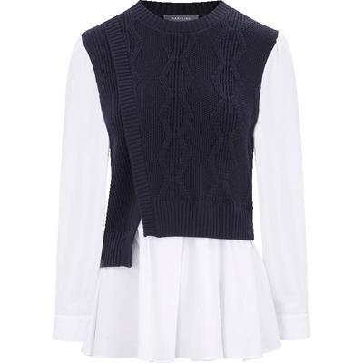 MARYLING蓝白拼接针织套头衫