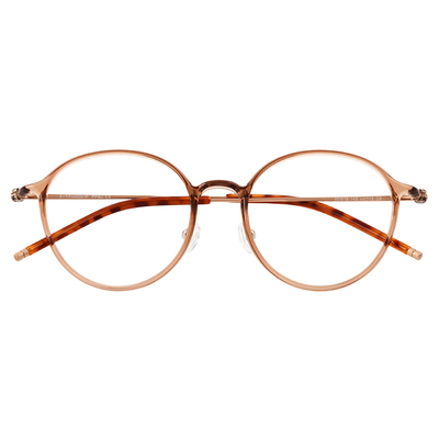 小脸圆框超轻tr90茶色近视眼镜框
