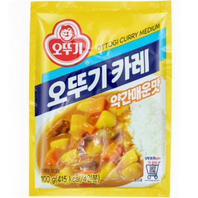 韩国进口不倒翁咖喱粉1kg*10袋中微辣咖喱饭奥土基咖喱饭调料商用