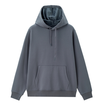 Giordano加绒袋鼠兜套头卫衣