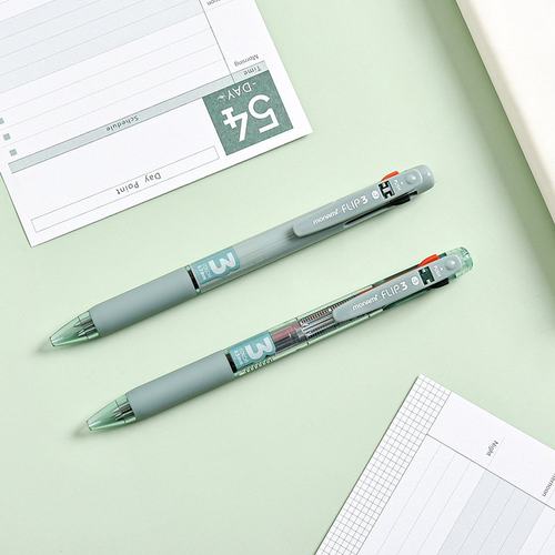 慕那美monami3色笔0.5mm油笔按动写字笔圆珠笔式中0.7mm