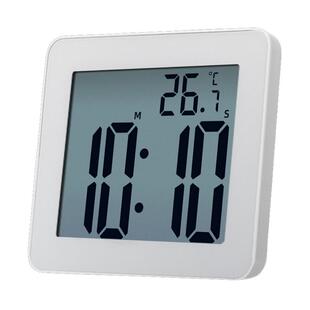 防水浴室钟 LCD厨房倒计时器吸盘挂墙液晶电池电子闹钟贴墙静音表