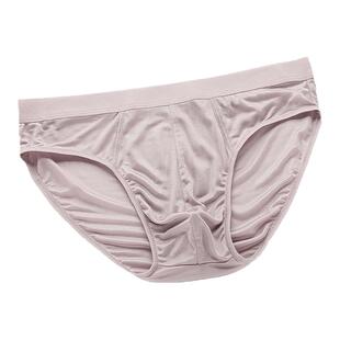 男超细真丝针织低腰内裤夏季透气时尚速干薄款纯色三角裤全桑蚕丝