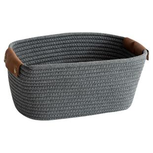 棉线编织收纳筐篮桌面化妆品储物盒茶几零食收纳桶卧室家用脏衣篓