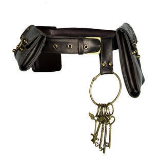 熠先生的蒸汽大陆 蒸汽朋克steampunk复古咖多口袋皮革腰带腰包