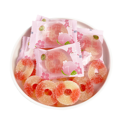徐福记甜甜圈软糖水密桃味橡皮糖