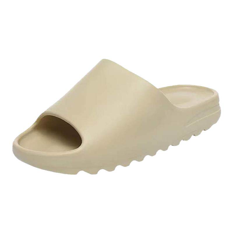 逃饱sneaker椰子拖鞋yeezy一字拖slide暖沙黄踩屎感新款米白外穿