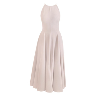 从一【繁花】立体裁剪红色连衣裙女春中长款超大摆a字裙礼服时刻