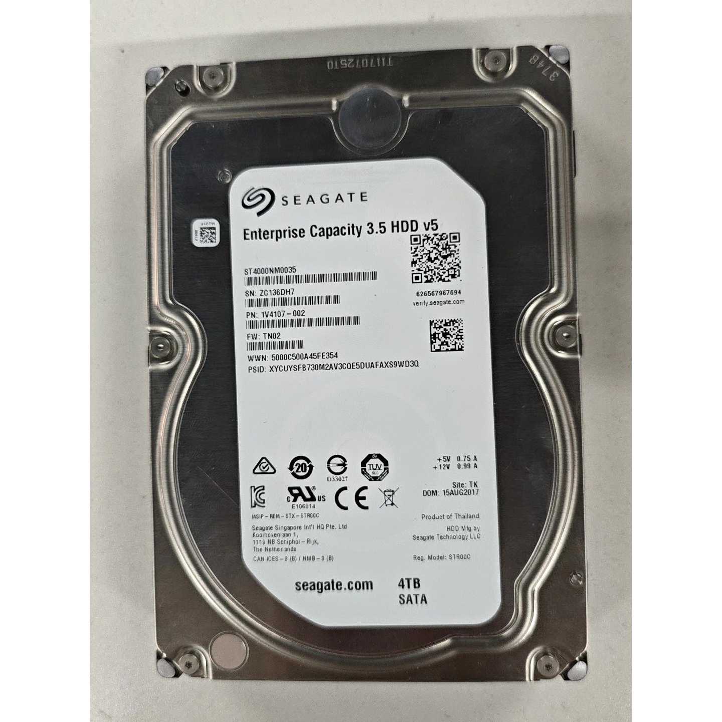 希捷4T企业级硬盘，3.5寸SATA接口，型号ST4000N图片