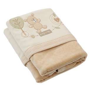 英国natures purest宝宝针织棉盖毯子婴儿纯棉午睡外出薄绒盖毯子