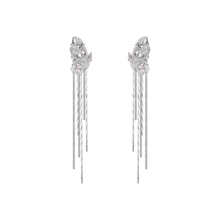 BXA一秒沦陷~蝴蝶锆石耳骨夹耳饰无耳洞耳夹2024新款年会耳环女