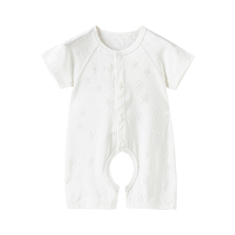 贝肽斯婴儿衣服短袖连体衣夏季薄款新生男女宝宝开档爬爬服睡衣S