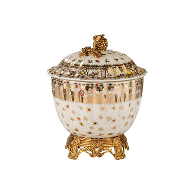 轻奢陶瓷储物罐香炉装饰摆件