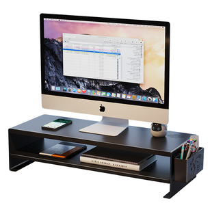 台式电脑显示器屏增高架办公室工位免安装金属置物架铁艺支架底座