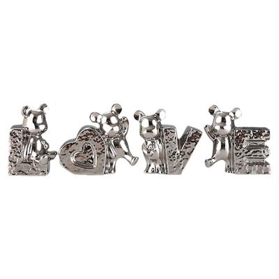 陶瓷轻奢高档一家四口小熊