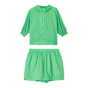 夏季套装新款夏装女运动休闲短袖短裤女装小个子时尚连帽服装