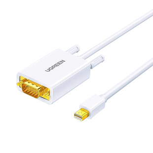 绿联mini dp转vga转接线雷电接口转换器头口投影仪显示器屏高清1080P视频连接线适用于macbook笔记本电脑
