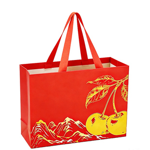 5斤装车厘子原箱手提袋高档烫金大樱桃礼盒专用手提袋空盒子批发