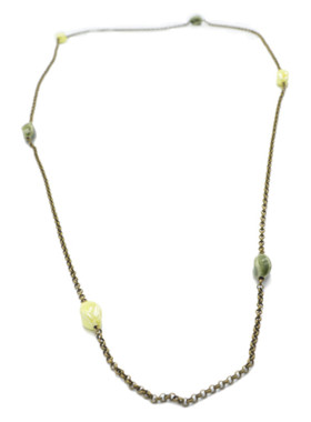 长款手工橄榄绿毛衣项链