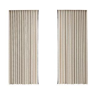 棉麻窗帘2024新款雪尼尔奶油色半夏客厅卧室遮光轻奢黑边全屋定制