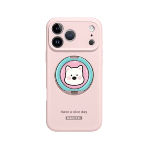 MASFEIL × 紫色西高地适用苹果16Promax手机壳新款15带支架iPhone17Pro保护套Eo1支点液态硅胶13pm可爱高级