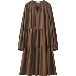 播春夏灯笼袖法式连衣裙女度假风宽松长袖裙子DDR3LD5014