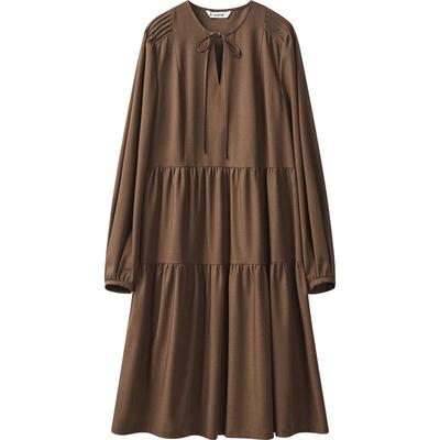 播春夏灯笼袖法式连衣裙女度假风宽松长袖裙子DDR3LD5014