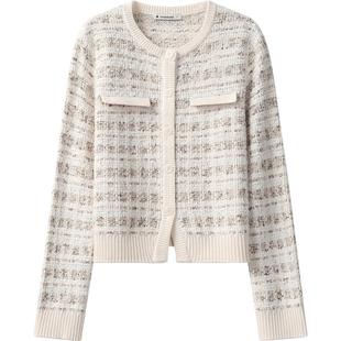 【播奥莱】播商场同款小香风气质开衫女秋新温柔毛衣BDR3UD1928