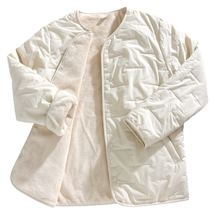 保暖内胆棉衣女冬季加绒加厚内搭小棉袄医护学生羊毛棉服外套外穿