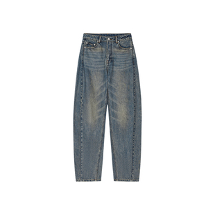 UOOYAA/乌丫2025冬季新款天丝水洗弯刀牛仔裤