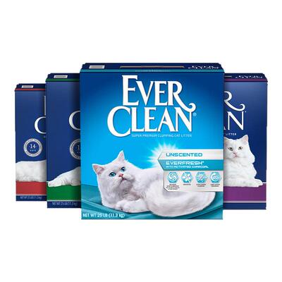 铂钻猫砂膨润土除臭几近无尘包邮11/8.5公斤实惠装EverClean 进口